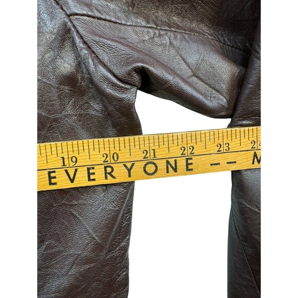 Chicos Womens Genuine Leather Jacket Size 2 Medium 10/12 Brown Pockets & Zipper - Picture 5 of 11